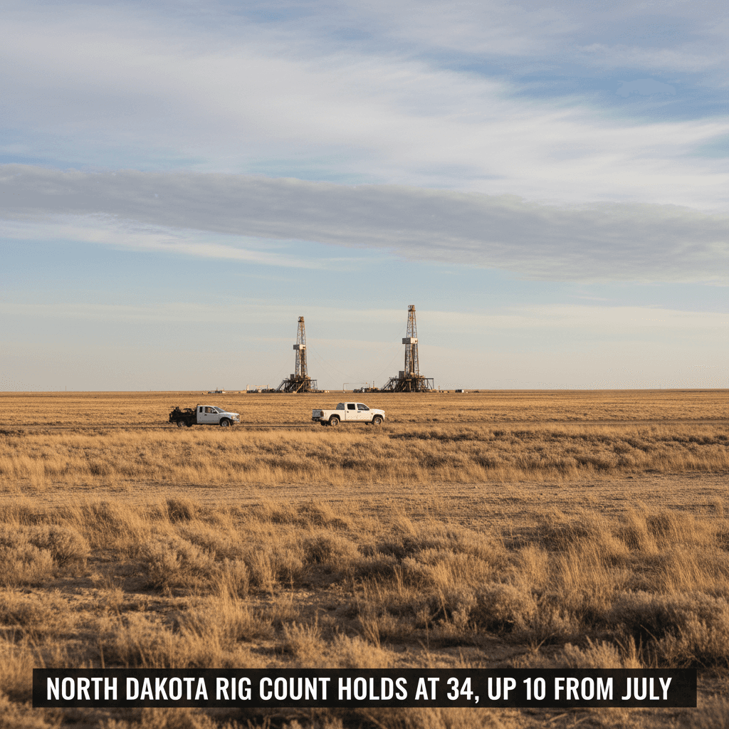 North Dakota Rig Count Holds at 34, Up 10 from July - Bakken Wire