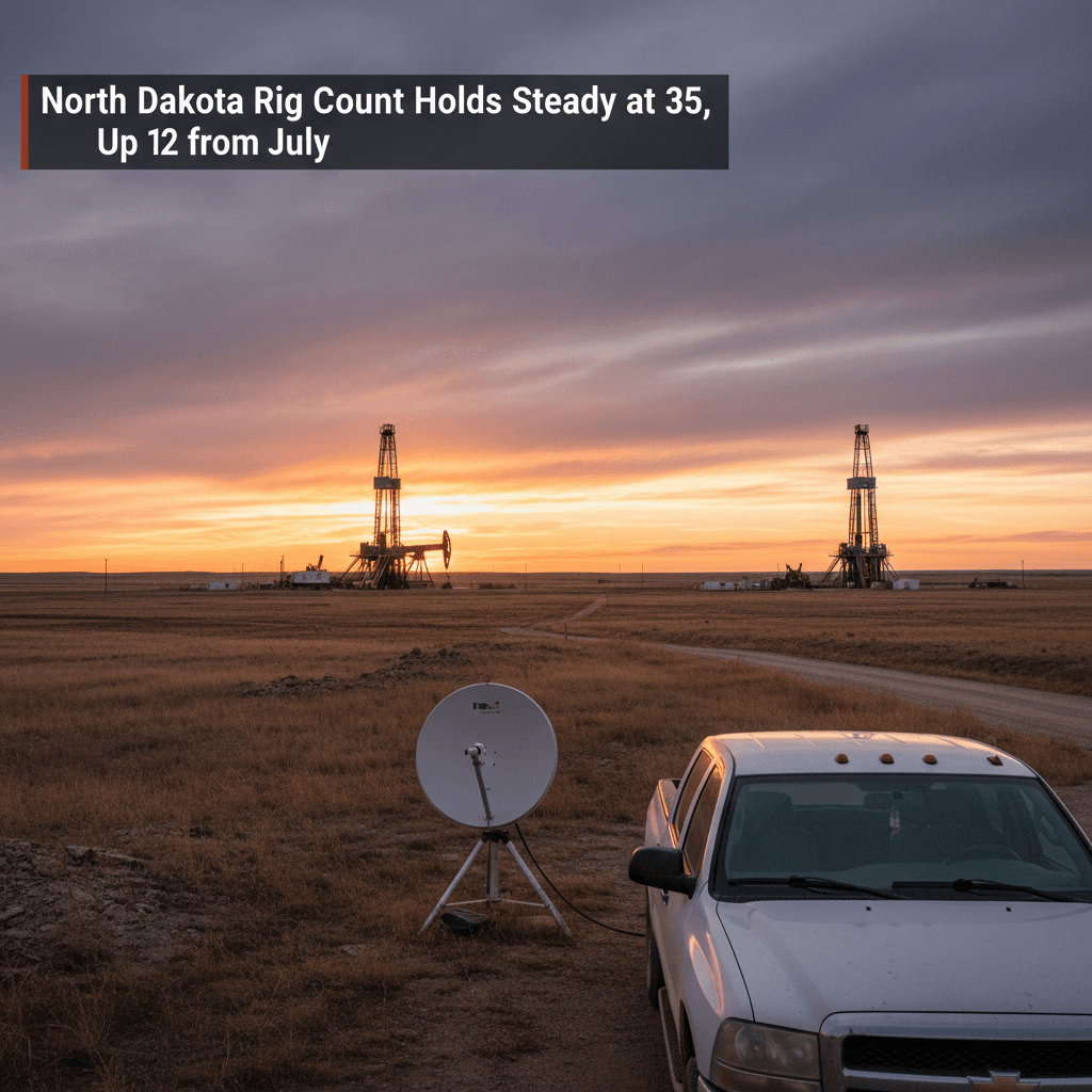 North Dakota Rig Count Holds Steady at 35, Up 12 from July - Bakken Wire