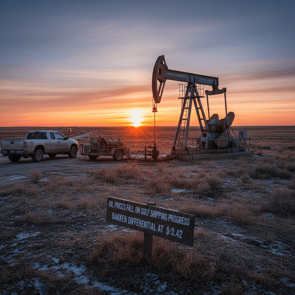 Oil Prices Fall on Gulf Shipping Progress; Bakken Differential at $-3.42 - Bakken Wire
