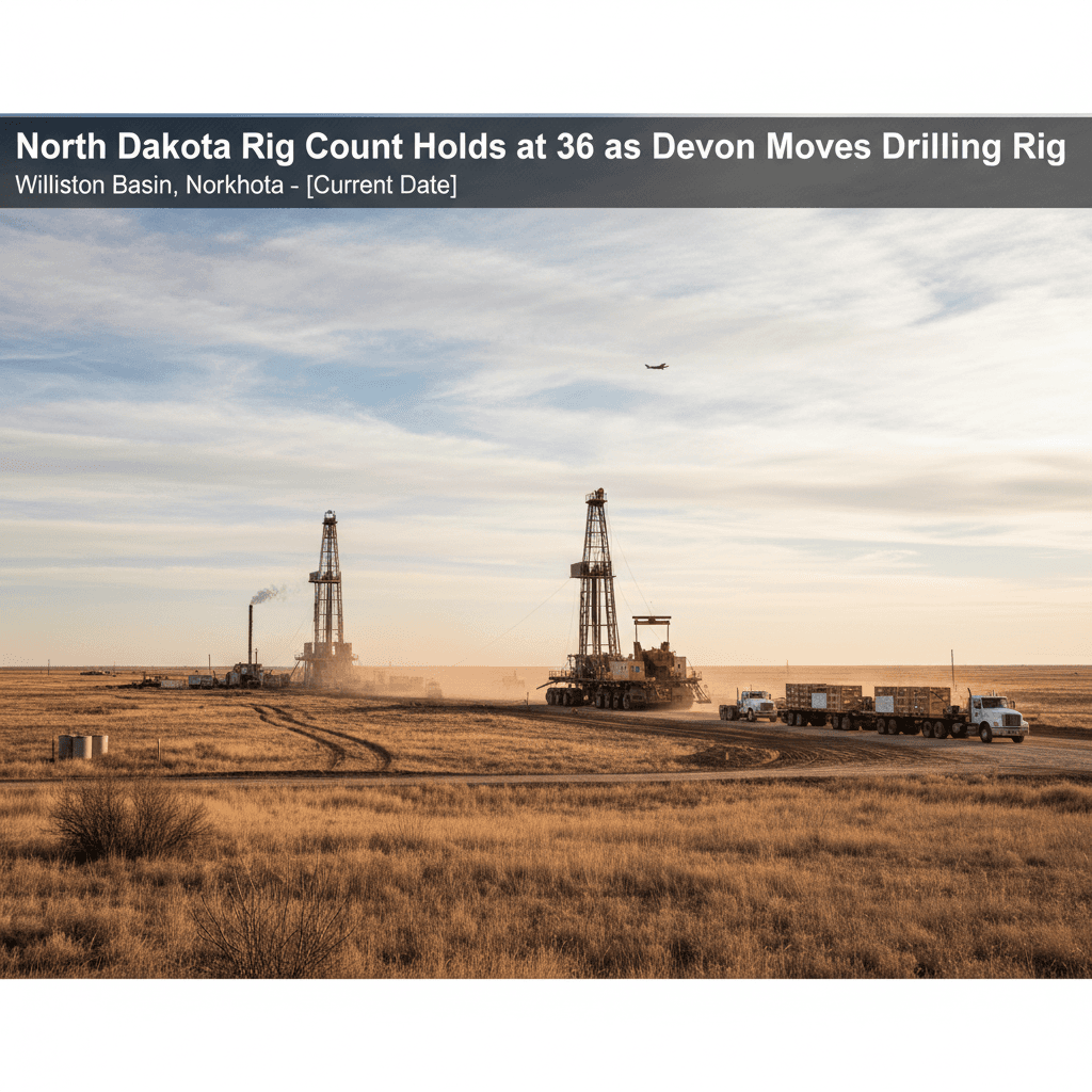 North Dakota Rig Count Holds at 36 as Devon Moves Drilling Rig - Bakken Wire