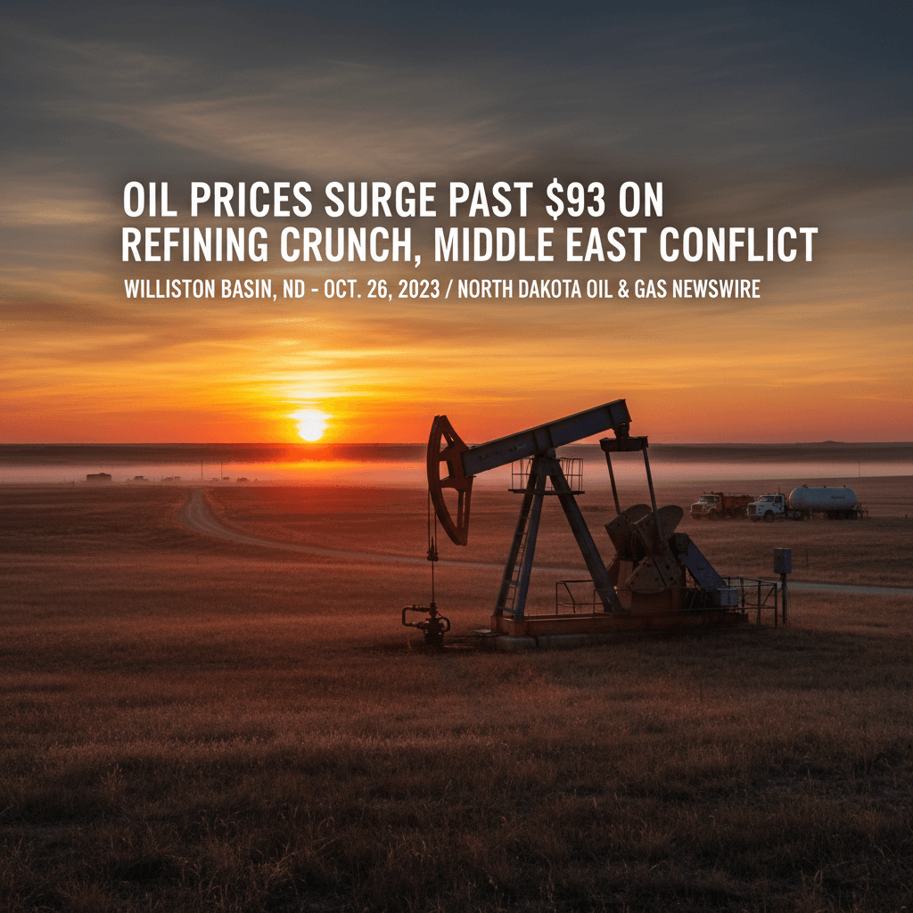 Oil Prices Surge Past $93 on Refining Crunch, Middle East Conflict - Bakken Wire