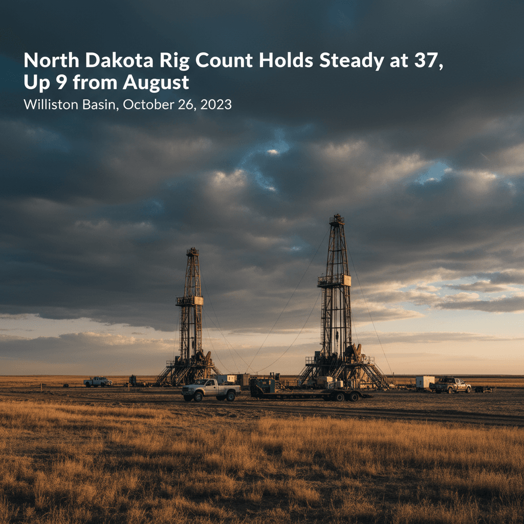 North Dakota Rig Count Holds Steady at 37, Up 9 from August - Bakken Wire