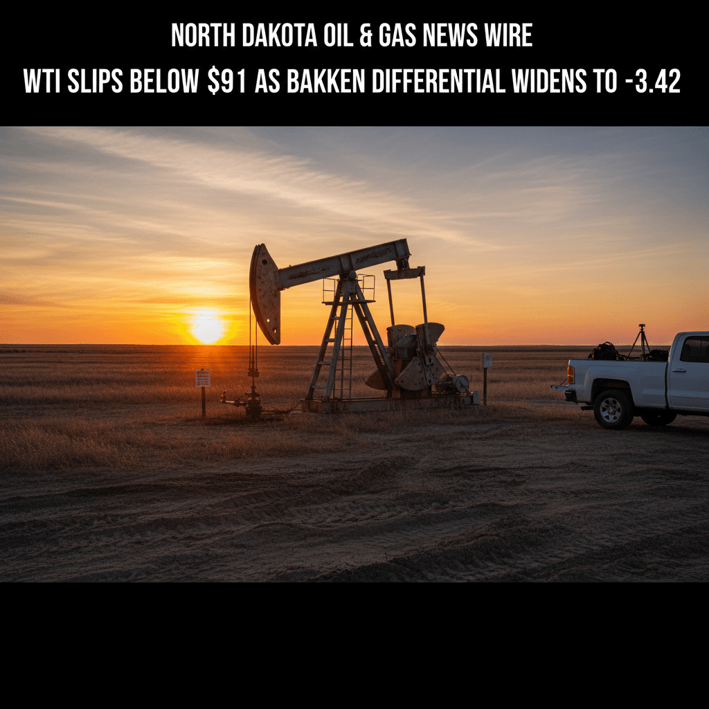 WTI Slips Below $91 as Bakken Differential Widens to -$3.42 - Bakken Wire