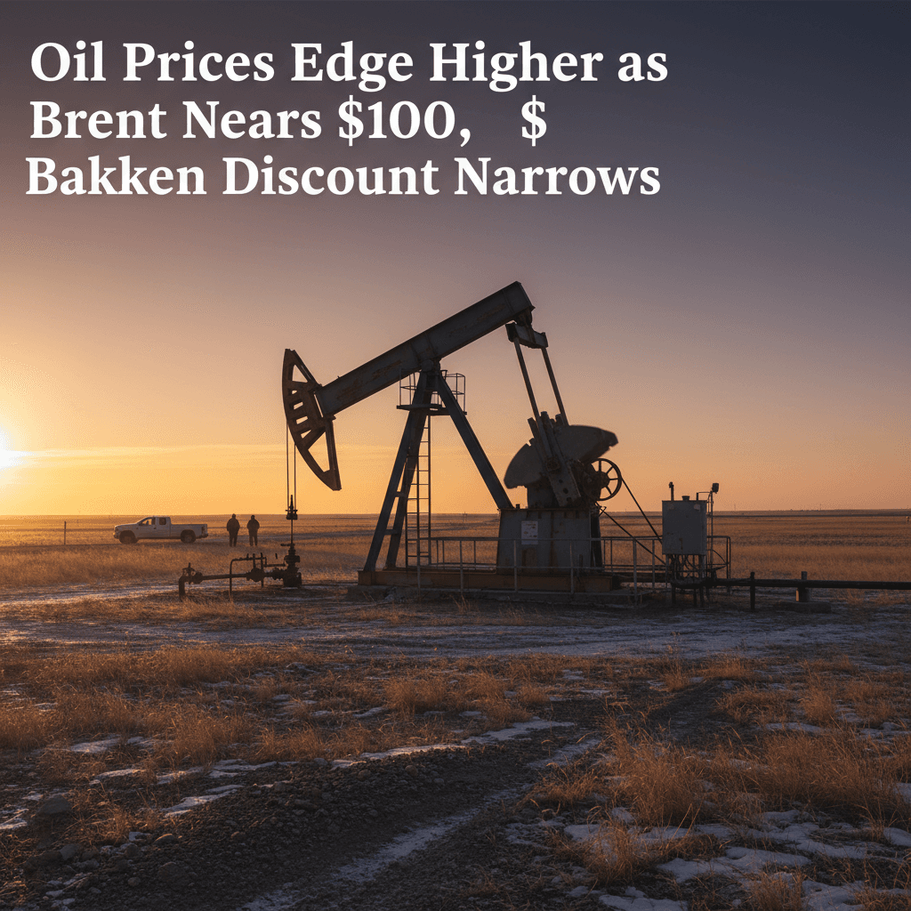 Oil Prices Edge Higher as Brent Nears $100, Bakken Discount Narrows - Bakken Wire