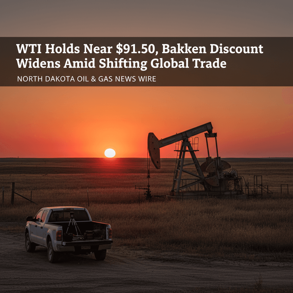 WTI Holds Near $91.50, Bakken Discount Widens Amid Shifting Global Trade - Bakken Wire