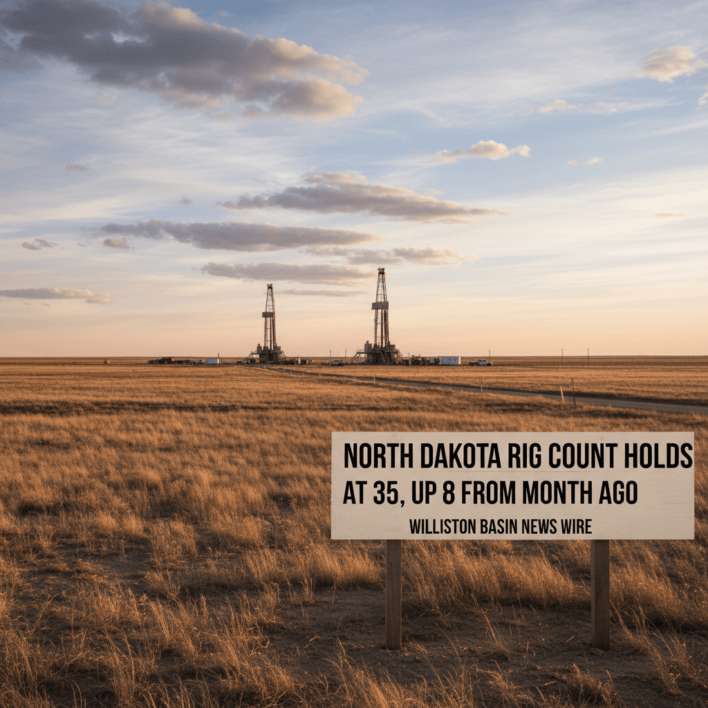 North Dakota Rig Count Holds at 35, Up 8 From Month Ago - Bakken Wire