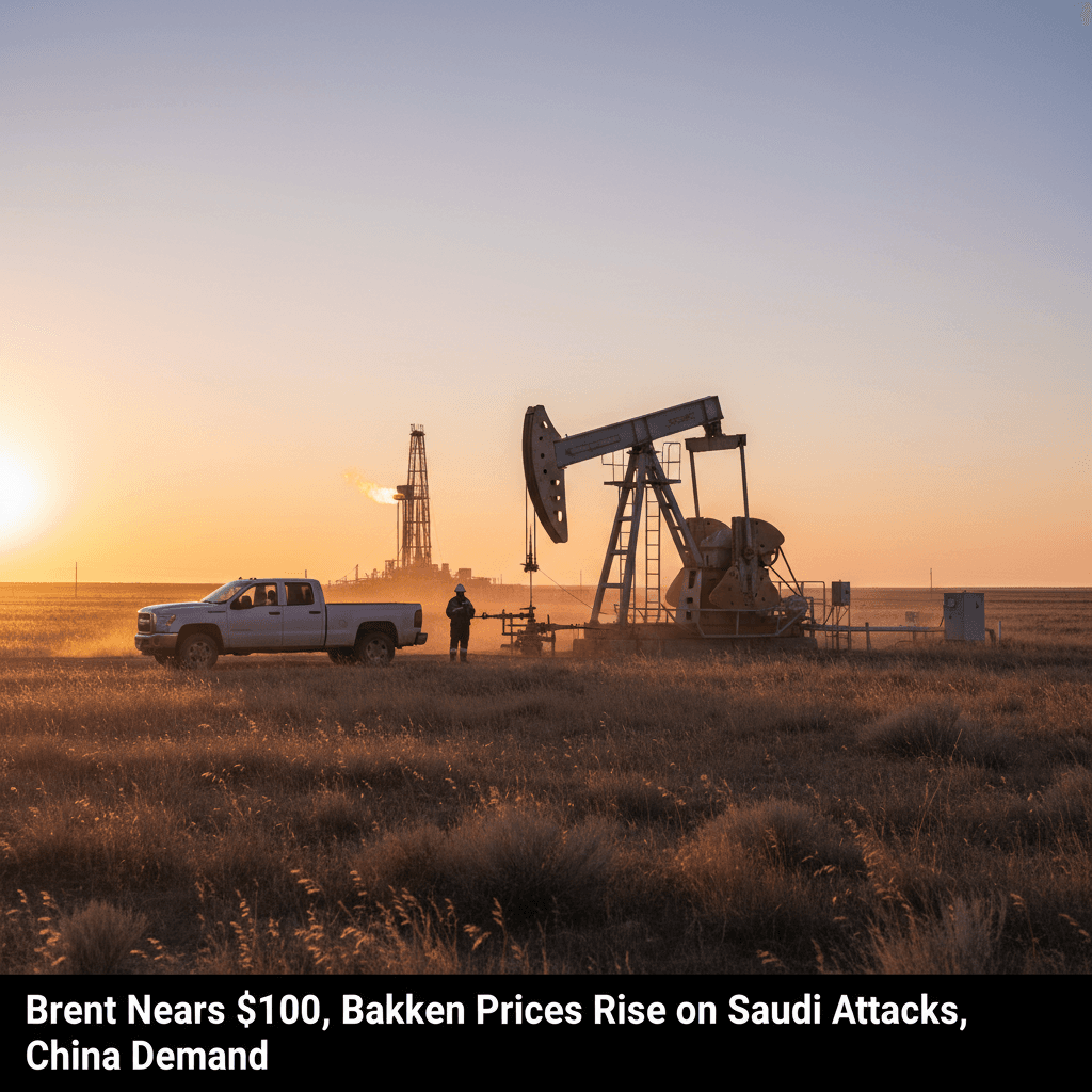 Brent Nears $100, Bakken Prices Rise on Saudi Attacks, China Demand - Bakken Wire