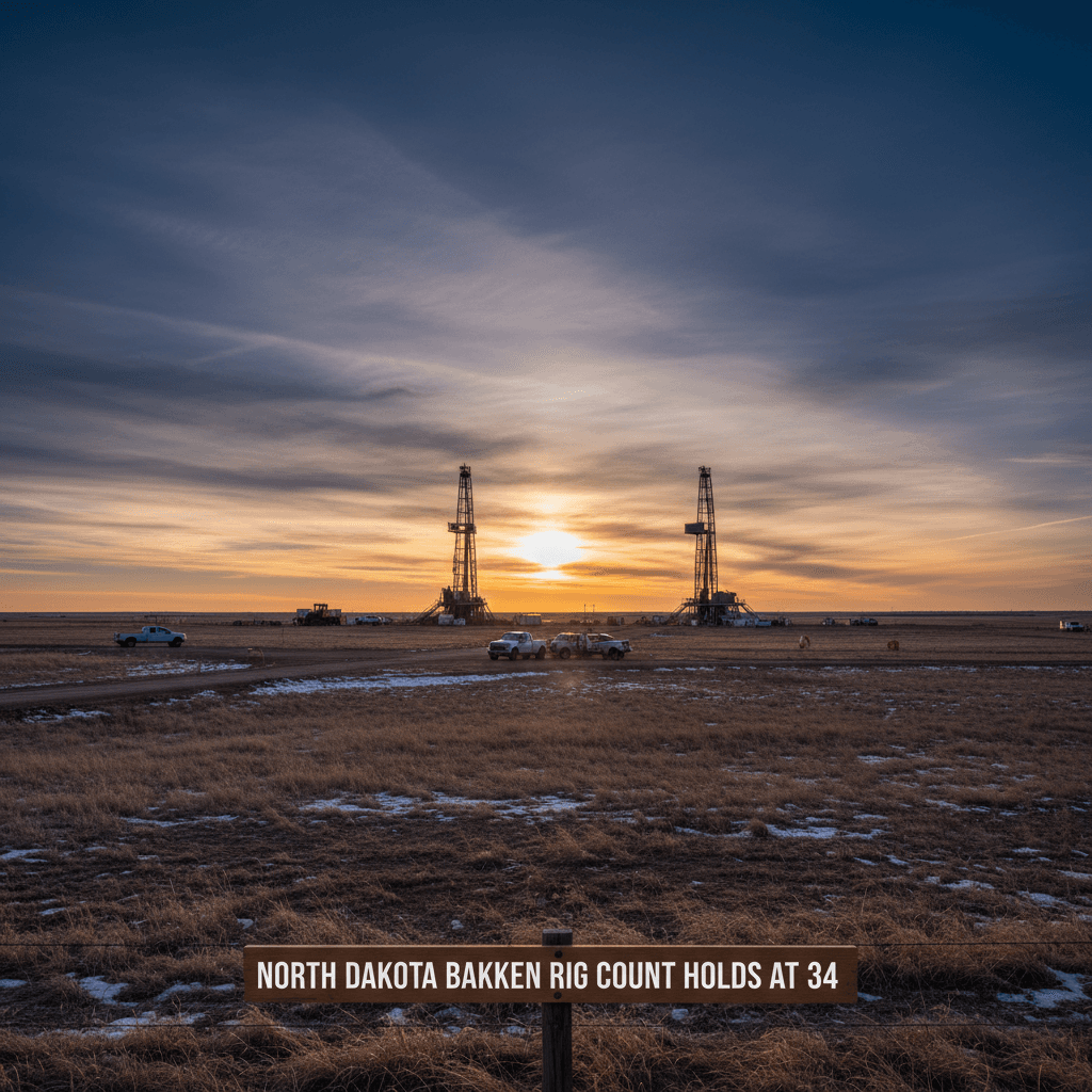 North Dakota Bakken Rig Count Holds at 34 - Bakken Wire