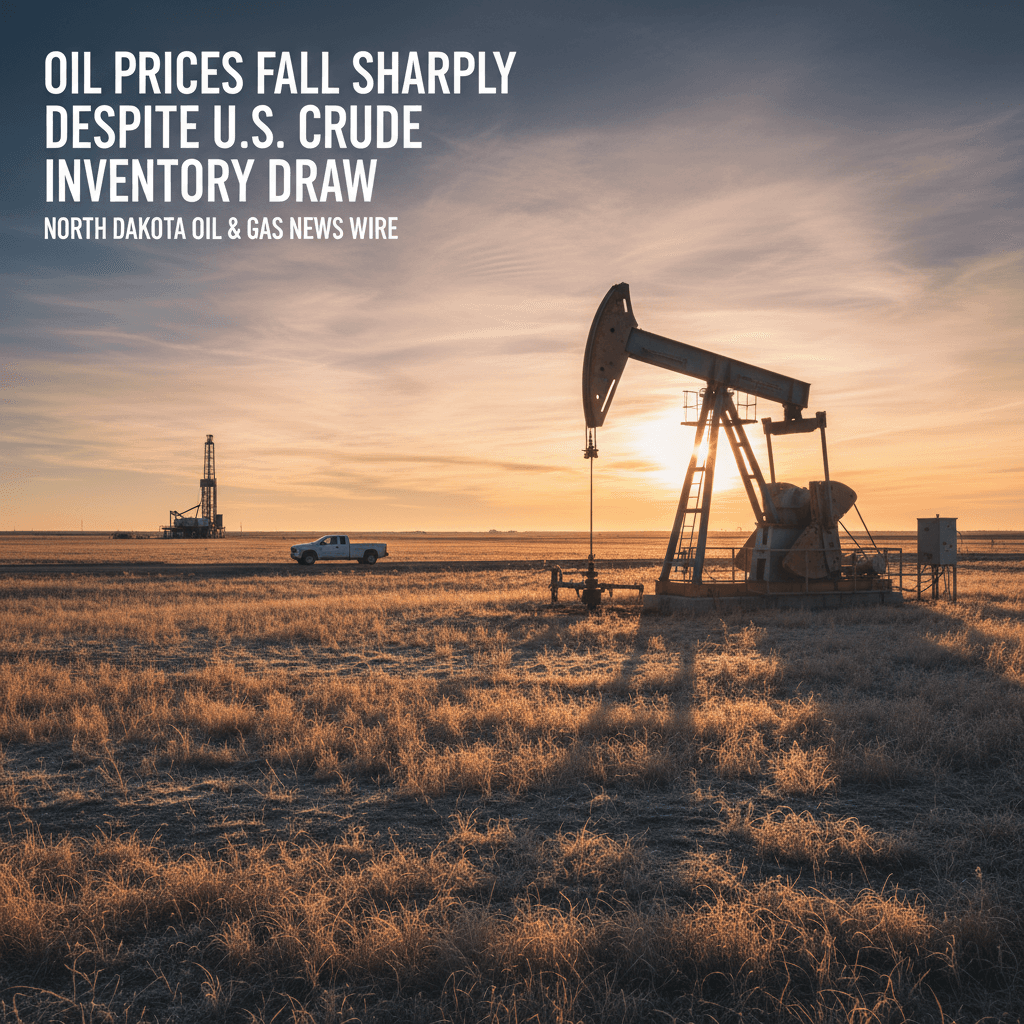 Oil Prices Fall Sharply Despite U.S. Crude Inventory Draw - Bakken Wire