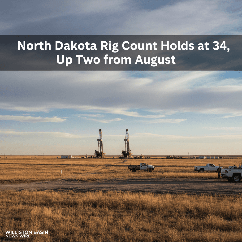 North Dakota Rig Count Holds at 34, Up Two from August - Bakken Wire