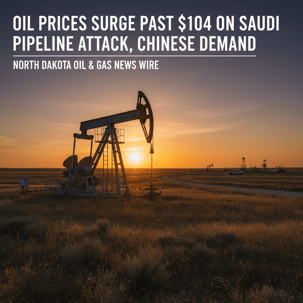 Oil Prices Surge Past $104 on Saudi Pipeline Attack, Chinese Demand - Bakken Wire