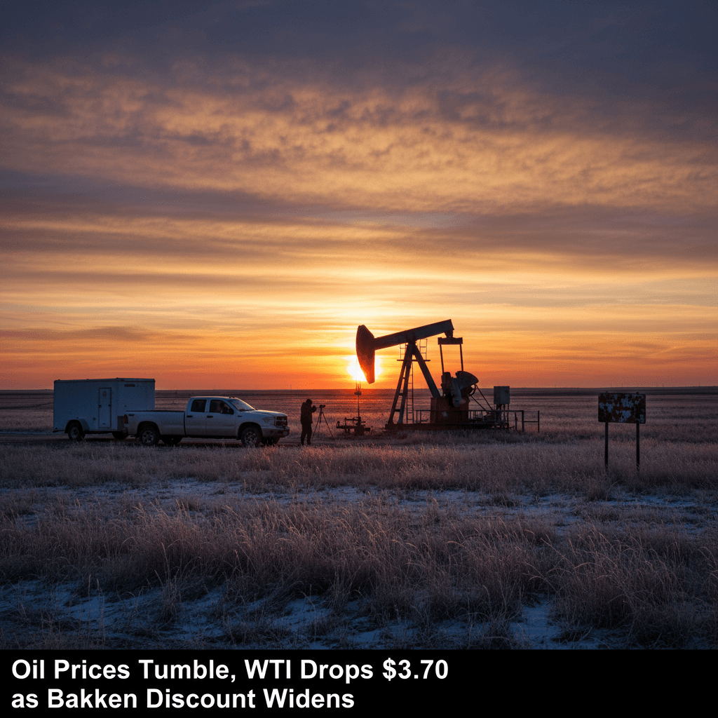 Oil Prices Tumble, WTI Drops $3.70 as Bakken Discount Widens - Bakken Wire