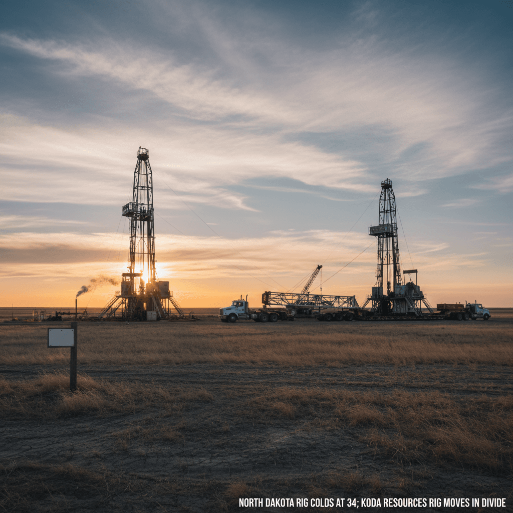 North Dakota Rig Count Holds at 34; Koda Resources Rig Moves in Divide - Bakken Wire