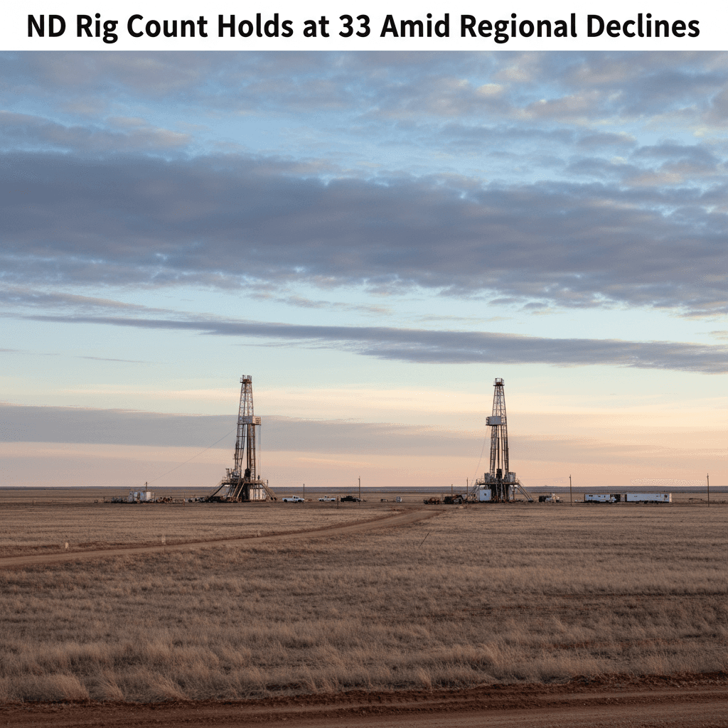 ND Rig Count Holds at 33 Amid Regional Declines - Bakken Wire