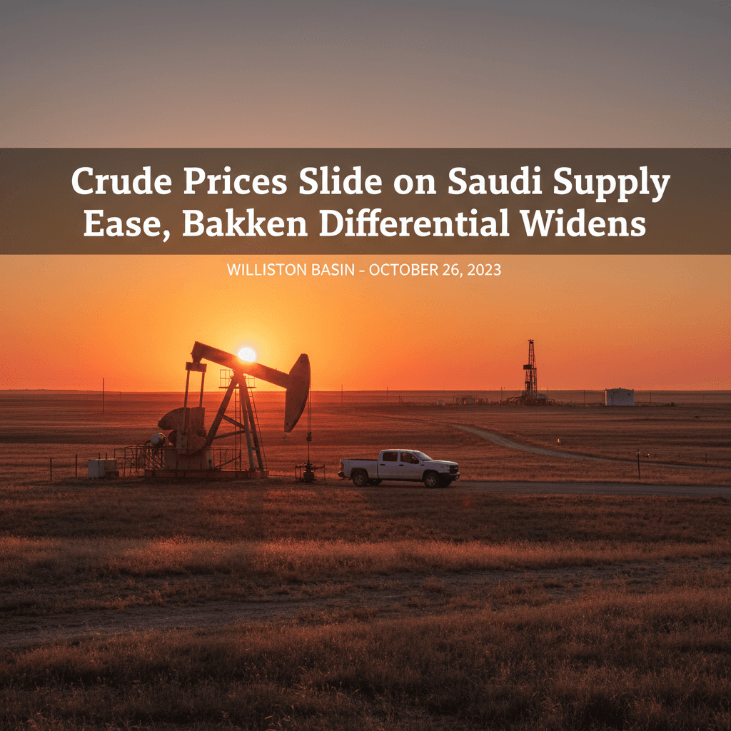 Crude Prices Slide on Saudi Supply Ease, Bakken Differential Widens - Bakken Wire