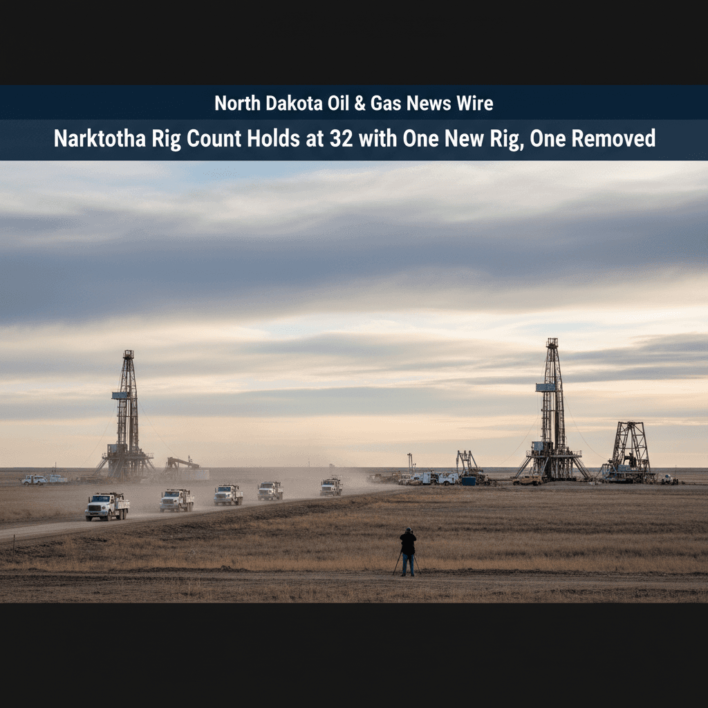 North Dakota Rig Count Holds at 32 with One New Rig, One Removed - Bakken Wire