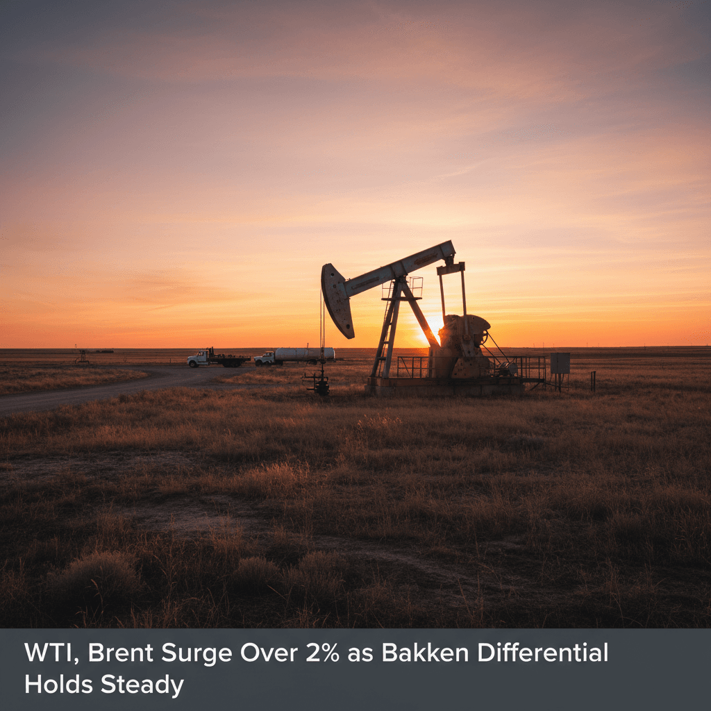 WTI, Brent Surge Over 2% as Bakken Differential Holds Steady - Bakken Wire