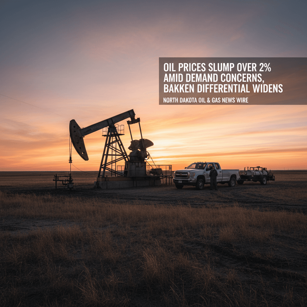 Oil Prices Slump Over 2% Amid Demand Concerns, Bakken Differential Widens - Bakken Wire