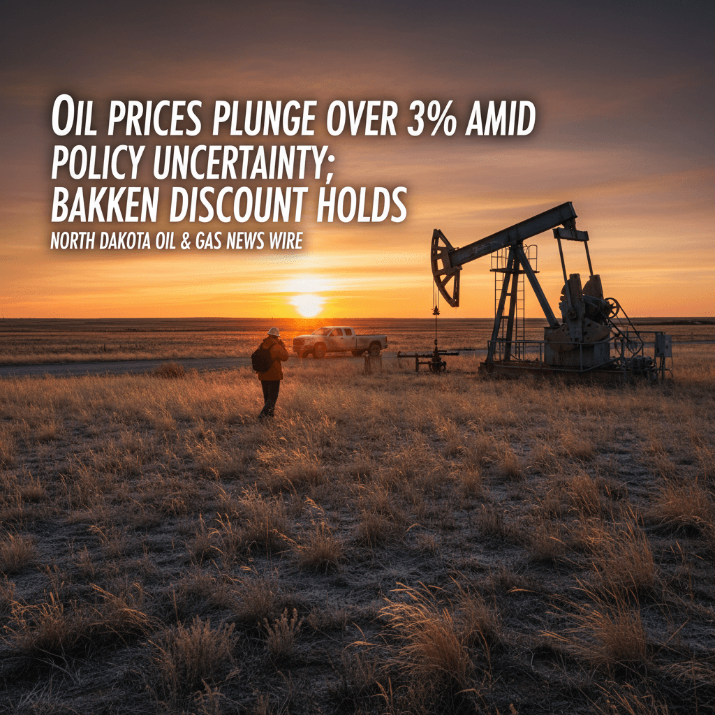 Oil Prices Plunge Over 3% Amid Policy Uncertainty; Bakken Discount Holds - Bakken Wire