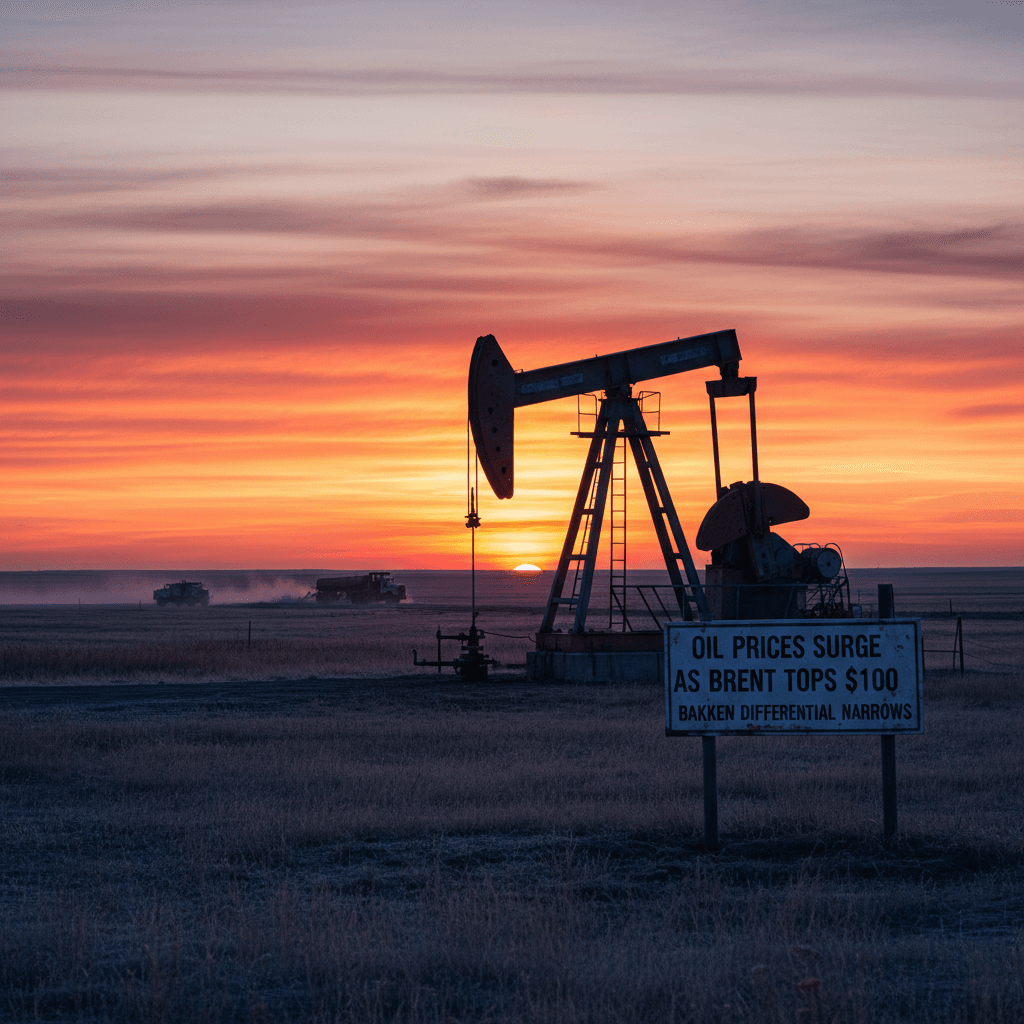 Oil Prices Surge as Brent Tops $100, Bakken Differential Narrows - Bakken Wire