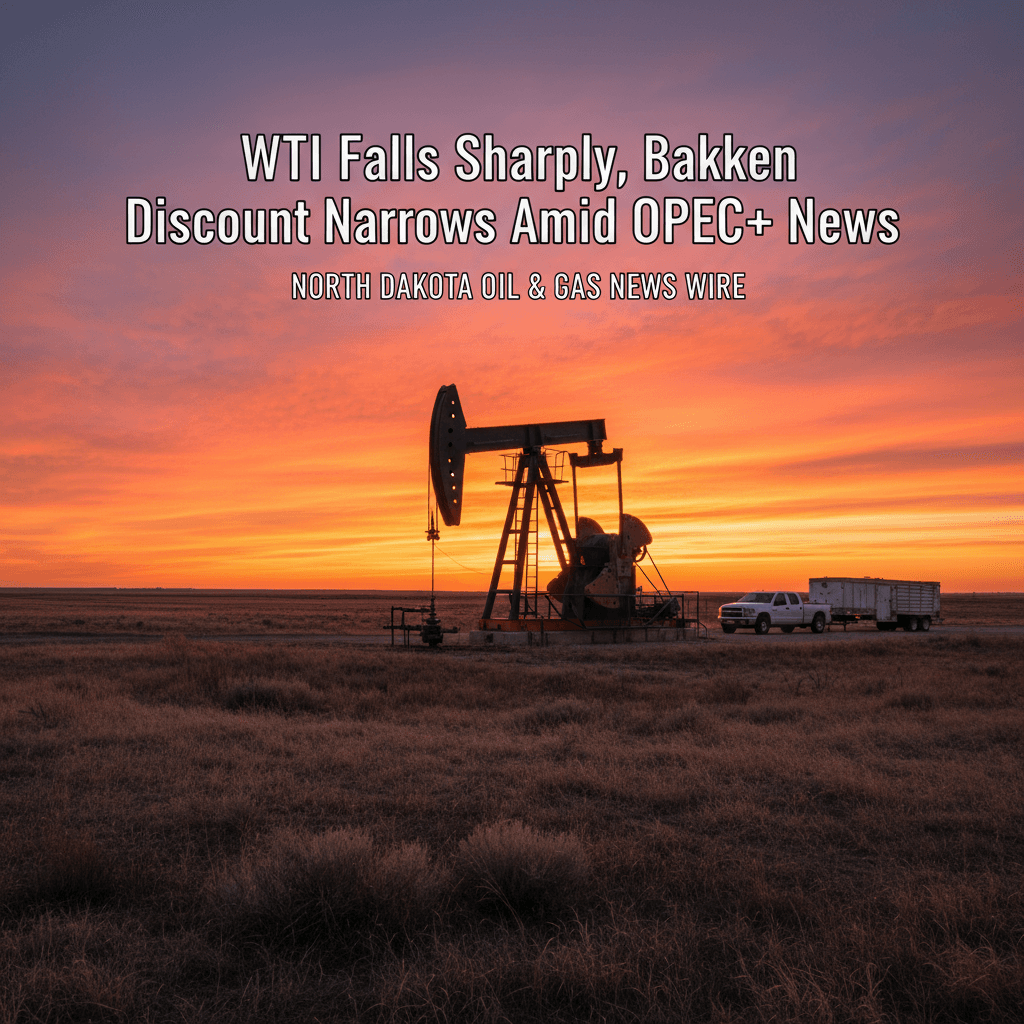 WTI Falls Sharply, Bakken Discount Narrows Amid OPEC+ News - Bakken Wire