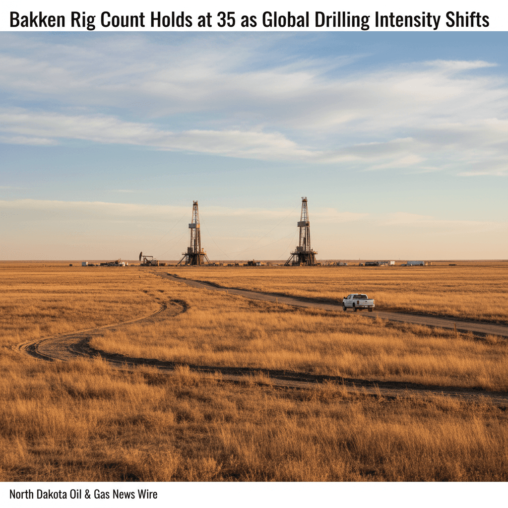 Bakken Rig Count Holds at 35 as Global Drilling Intensity Shifts - Bakken Wire