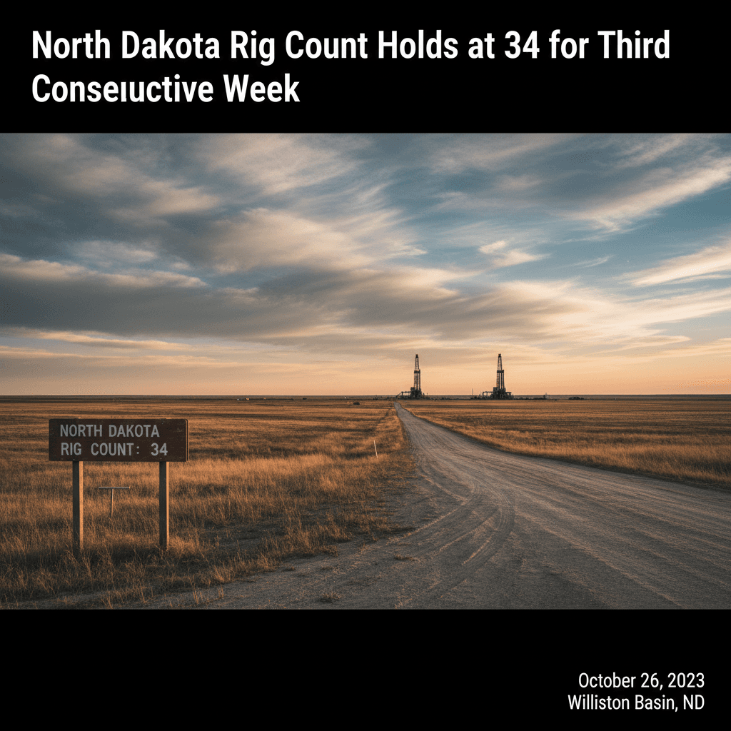 North Dakota Rig Count Holds at 34 for Third Consecutive Week - Bakken Wire