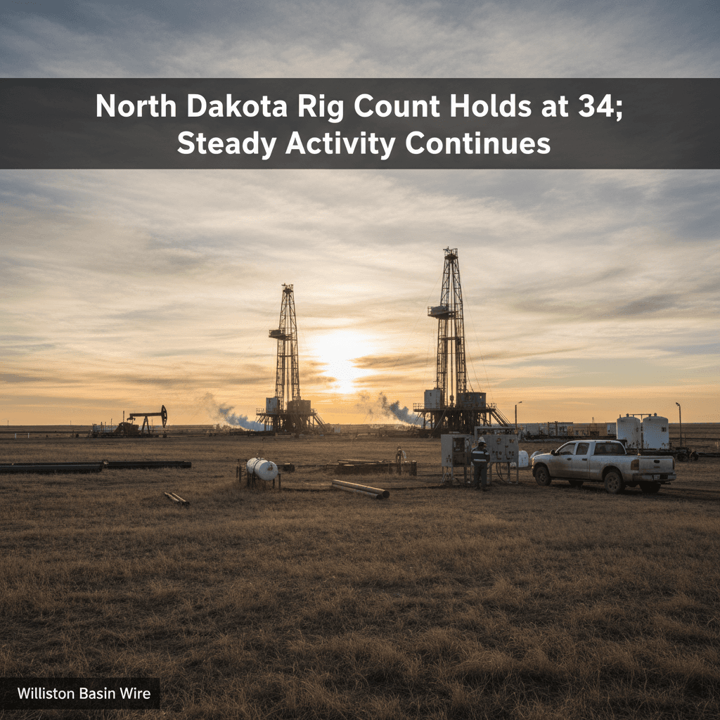 North Dakota Rig Count Holds at 34; Steady Activity Continues - Bakken Wire