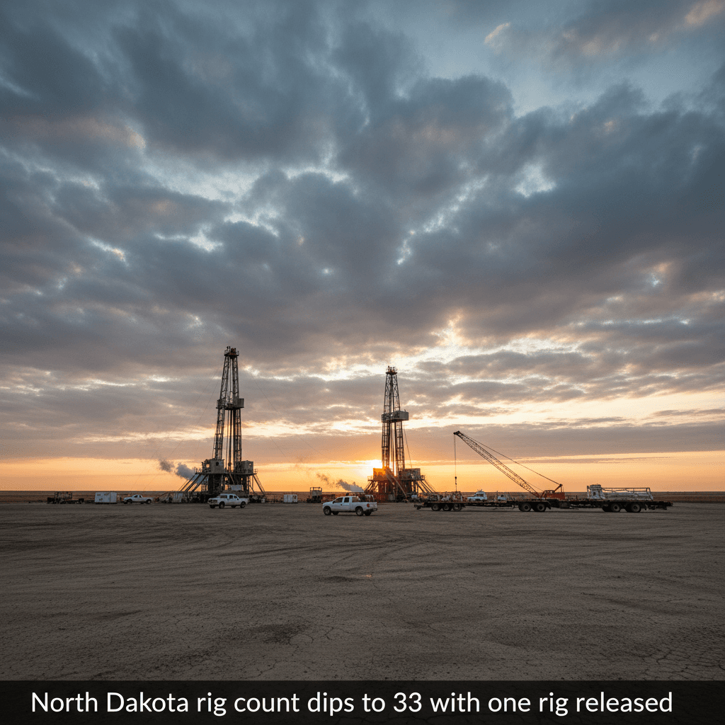 North Dakota rig count dips to 33 with one rig released - Bakken Wire