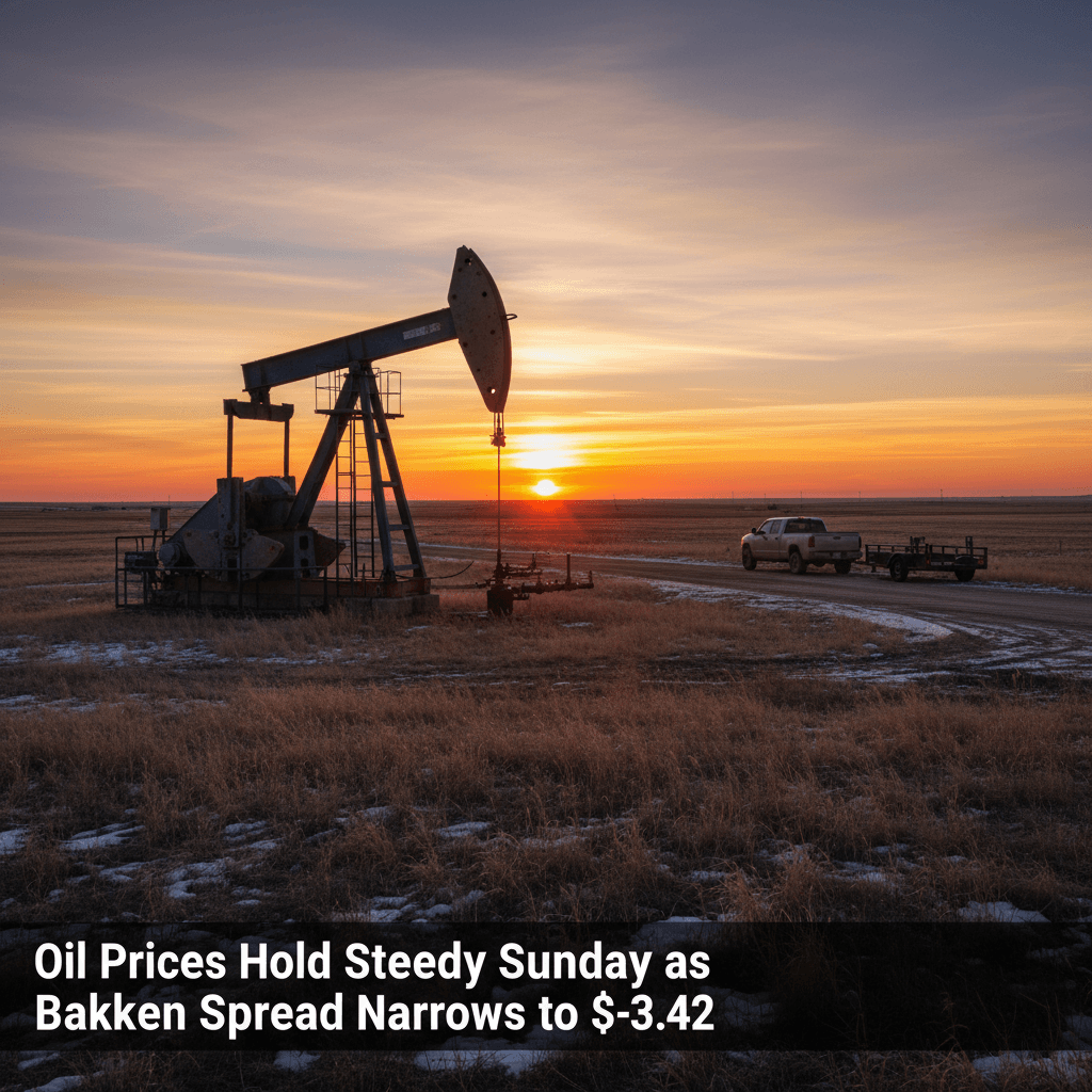 Oil Prices Hold Steady Sunday as Bakken Spread Narrows to $-3.42 - Bakken Wire