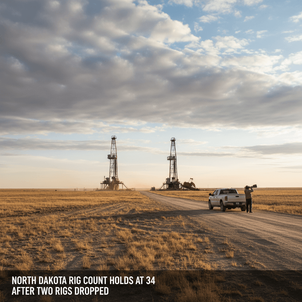 North Dakota Rig Count Holds at 34 After Two Rigs Dropped - Bakken Wire