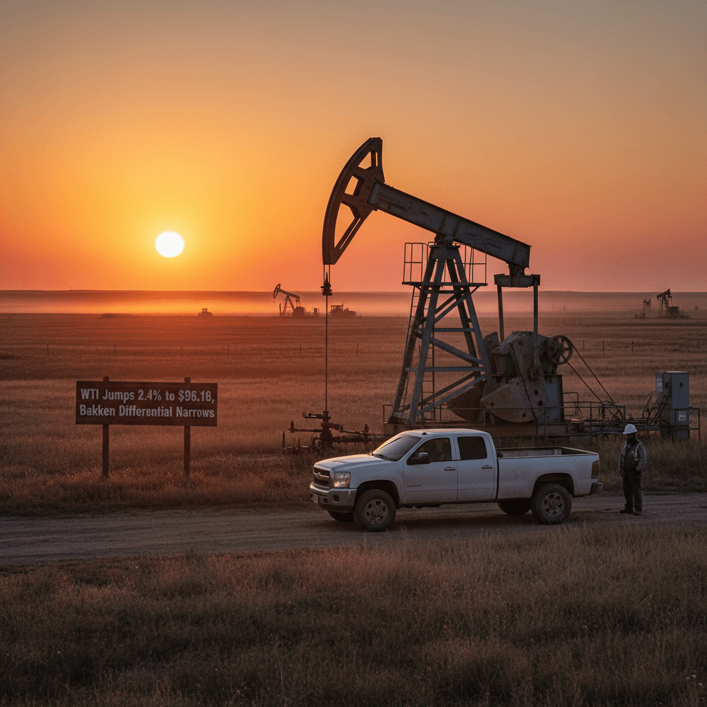 WTI Jumps 2.4% to $96.18, Bakken Differential Narrows - Bakken Wire