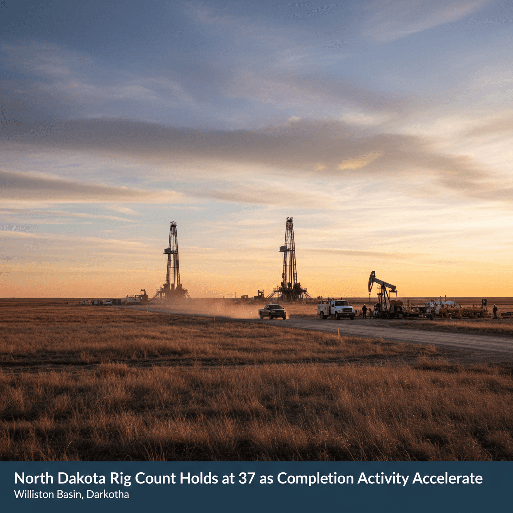 North Dakota Rig Count Holds at 37 as Completion Activity Accelerates - Bakken Wire