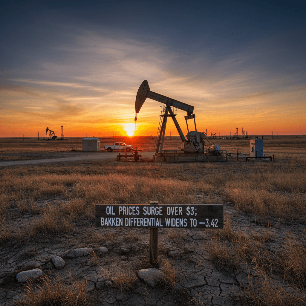 Oil Prices Surge Over $3; Bakken Differential Widens to -$3.42 - Bakken Wire