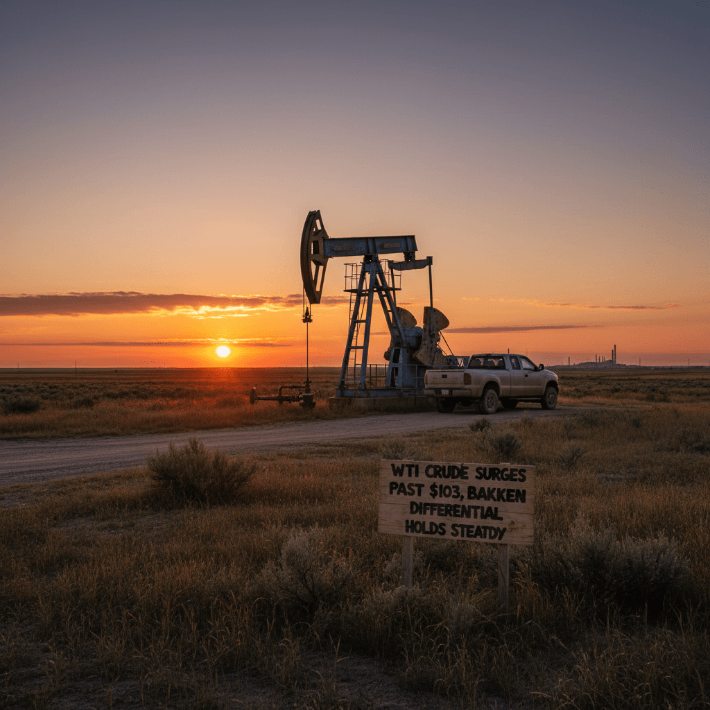 WTI Crude Surges Past $103, Bakken Differential Holds Steady - Bakken Wire