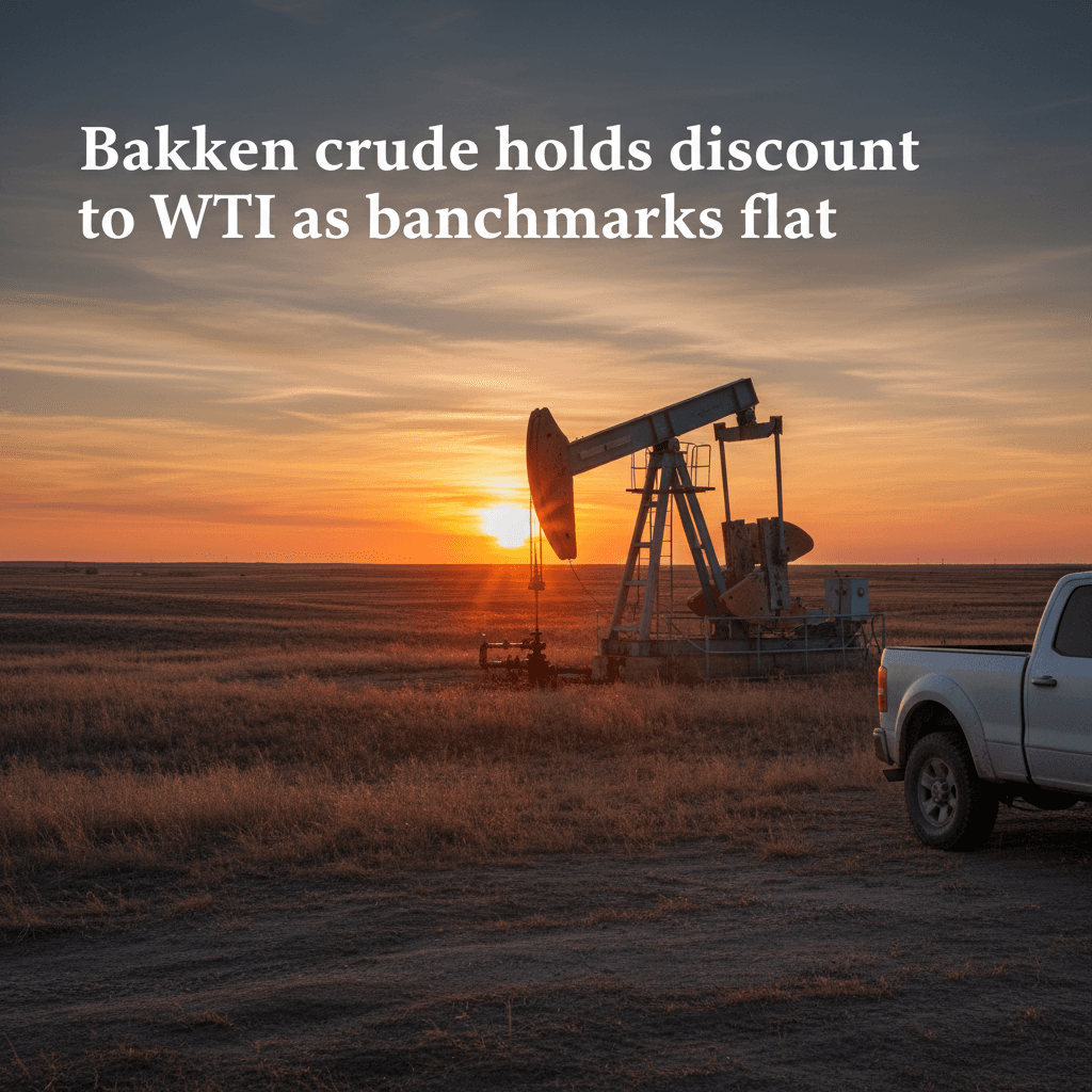Bakken crude holds discount to WTI as benchmarks flat - Bakken Wire