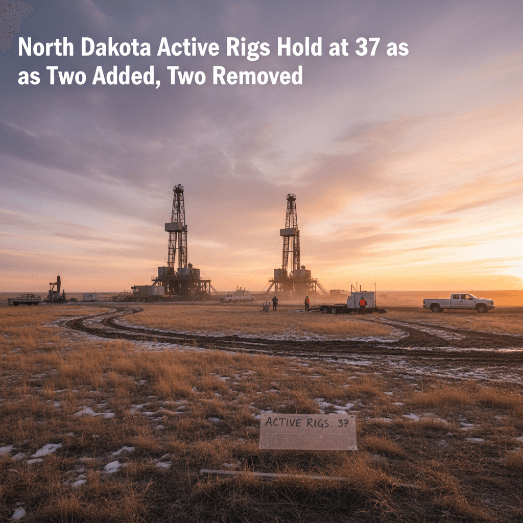 North Dakota Active Rigs Hold at 37 as Two Added, Two Removed - Bakken Wire