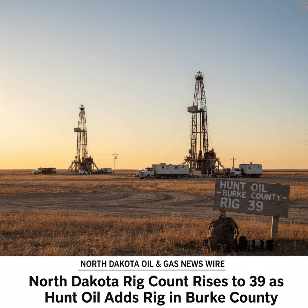 North Dakota Rig Count Rises to 39 as Hunt Oil Adds Rig in Burke County - Bakken Wire