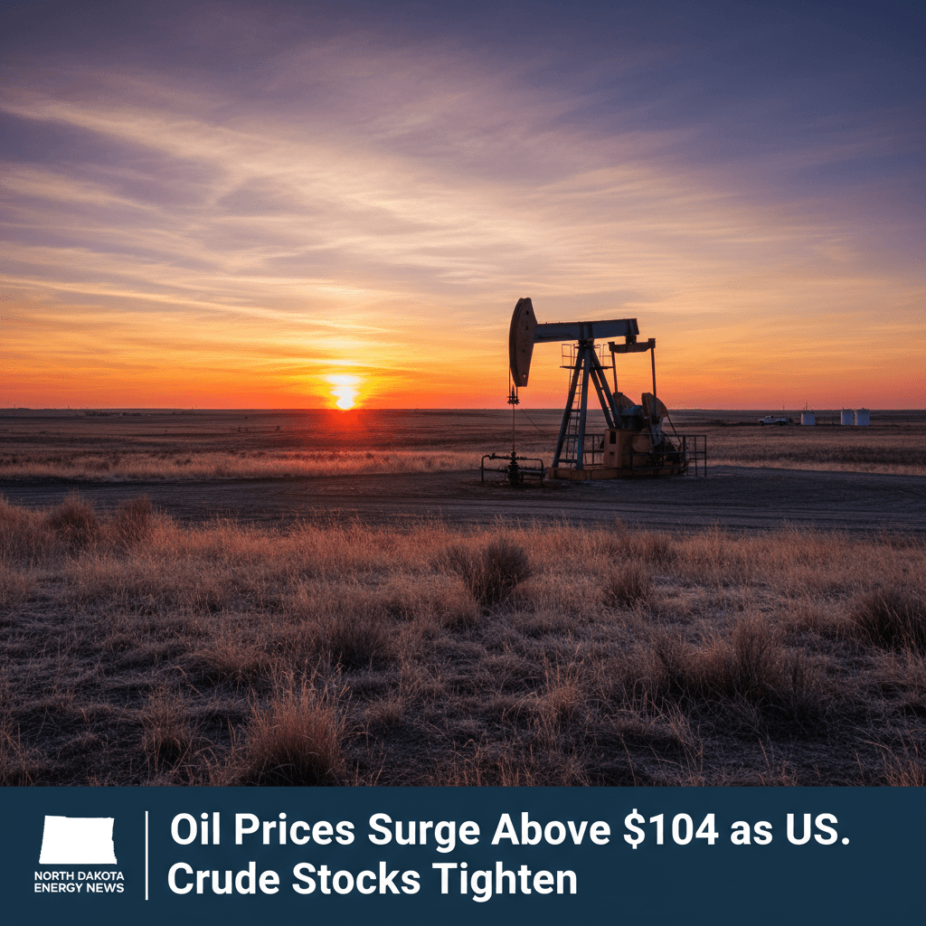 Oil Prices Surge Above $104 as U.S. Crude Stocks Tighten - Bakken Wire