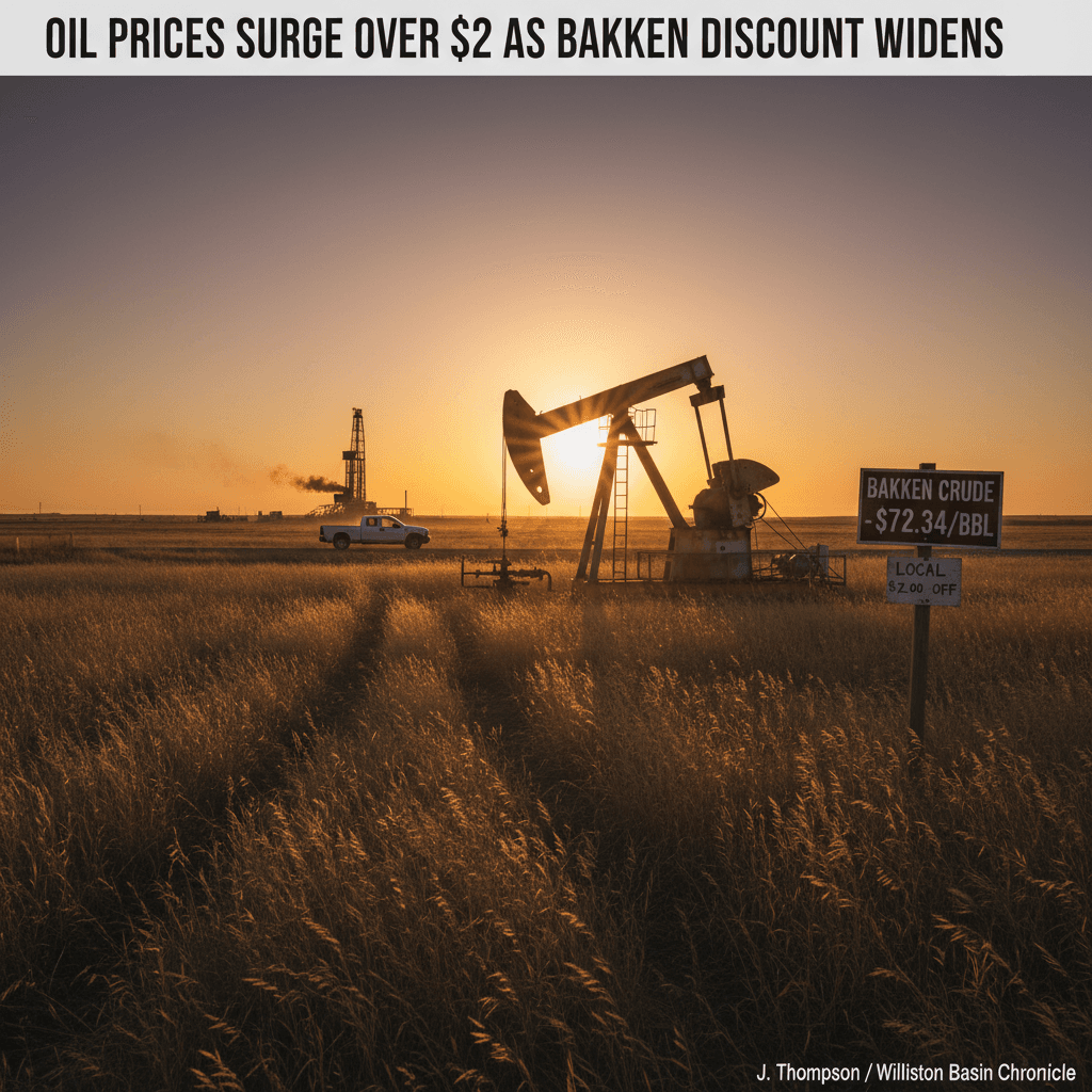 Oil Prices Surge Over $2 as Bakken Discount Widens - Bakken Wire
