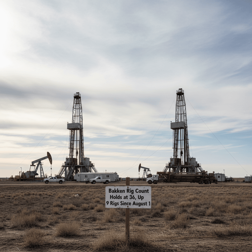 Bakken Rig Count Holds at 36, Up 9 Rigs Since August 1 - Bakken Wire