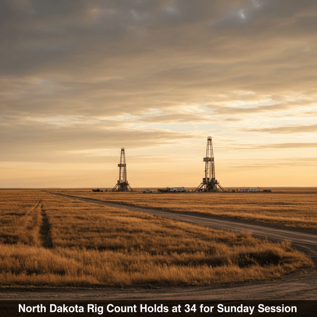 North Dakota Rig Count Holds at 34 for Sunday Session - Bakken Wire