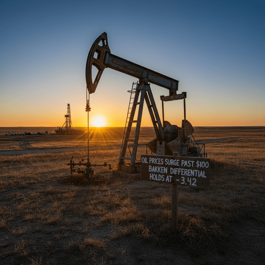 Oil Prices Surge Past $100, Bakken Differential Holds at -$3.42 - Bakken Wire