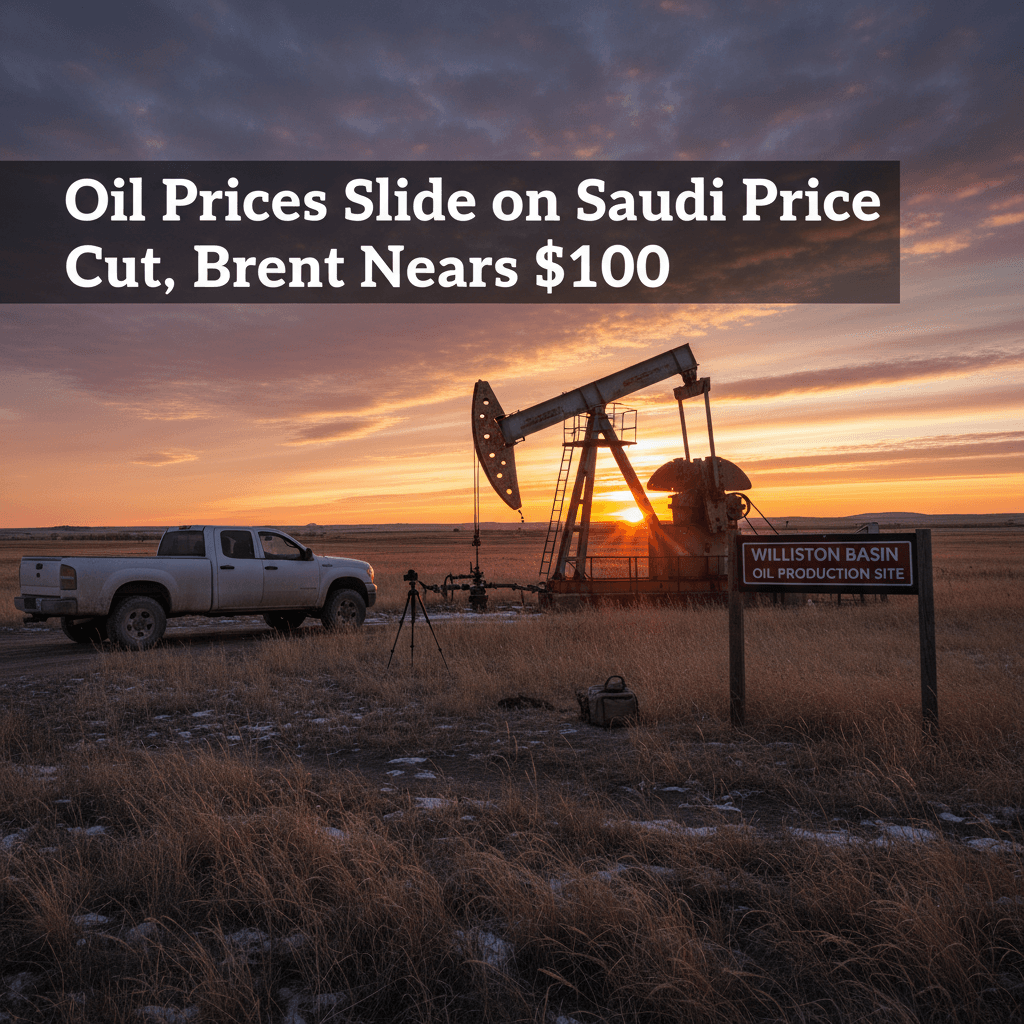 Oil Prices Slide on Saudi Price Cut, Brent Nears $100 - Bakken Wire