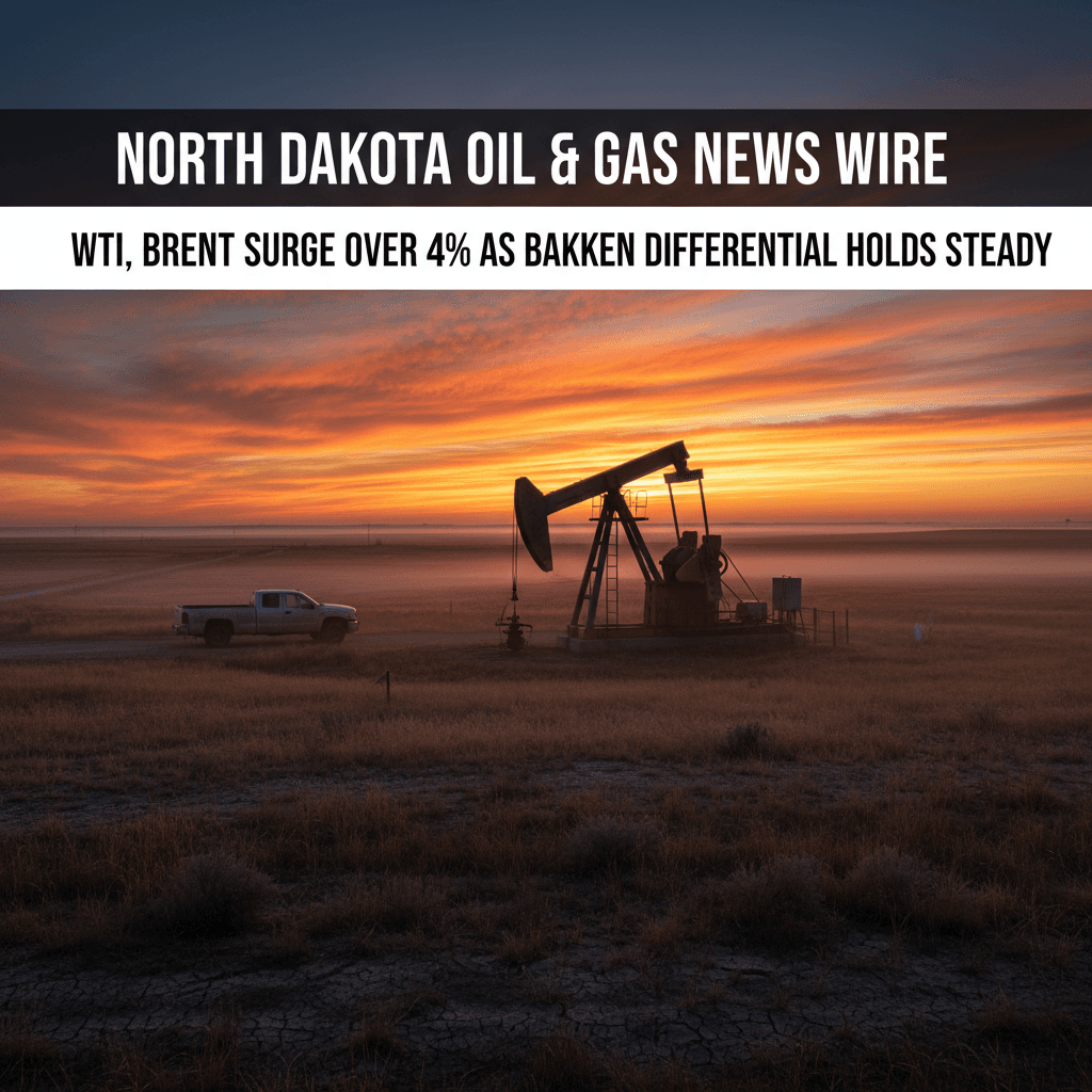 WTI, Brent Surge Over 4% as Bakken Differential Holds Steady - Bakken Wire