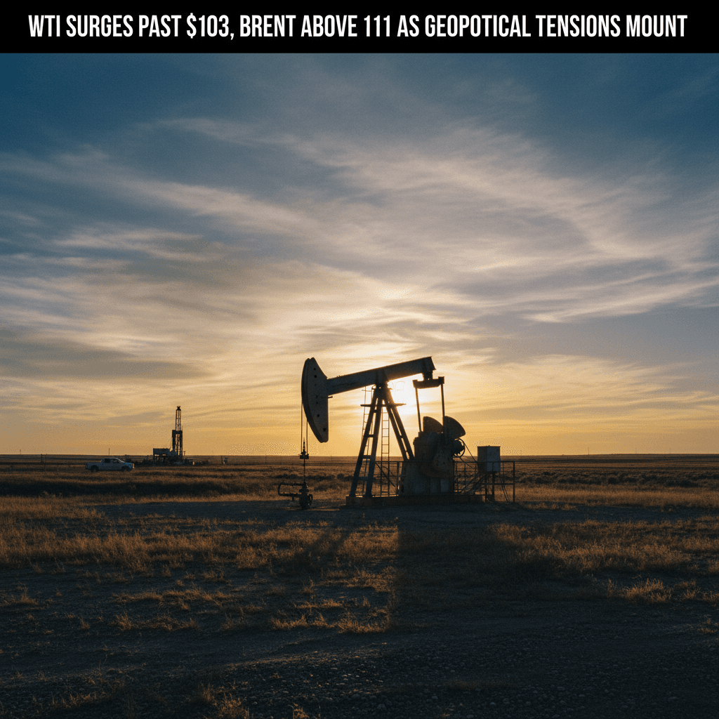WTI Surges Past $103, Brent Above $111 as Geopolitical Tensions Mount - Bakken Wire
